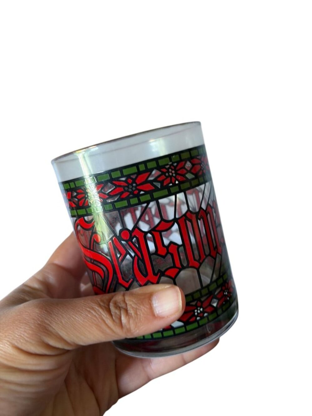 Vintage Mcm barware Holiday Whiskey Glasses Drinking Glass Houze 1950's - Picture 8 of 14